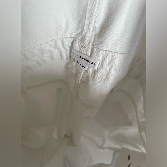 NWT Good American Good 90s white denim Overalls - Picture 14 of 16